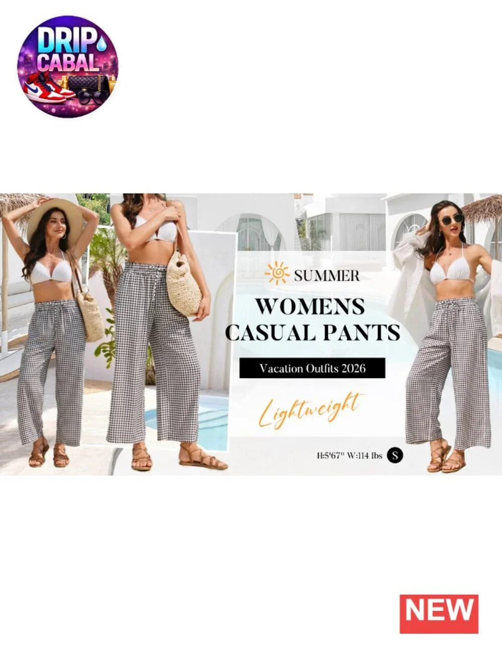 Flowy Wide Leg Palazzo Pants with Pockets - Elastic Waist Casual Lounge Trousers
